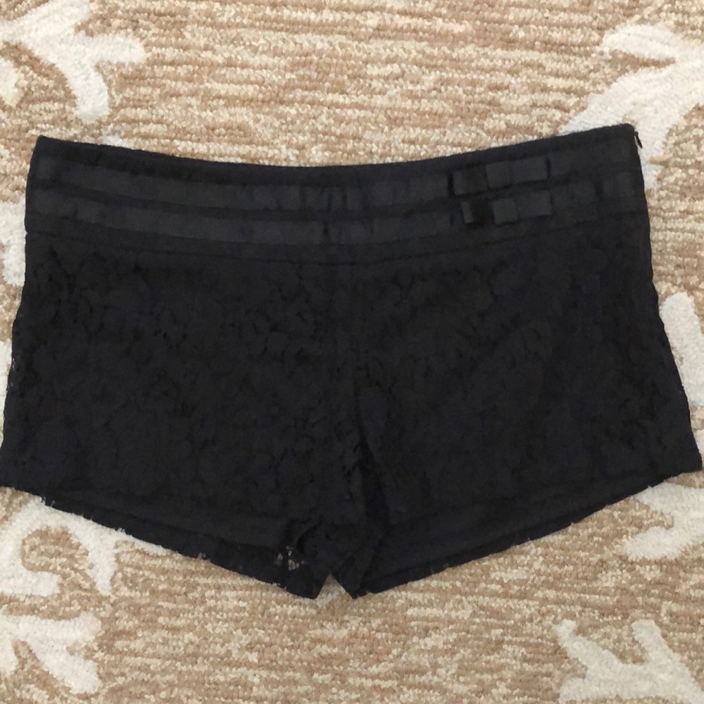 Black lace shorts